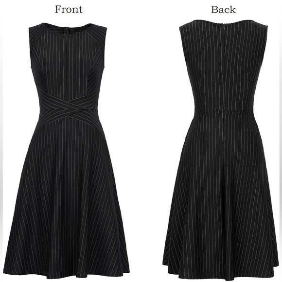 VFSHOW Womens Elegant Front Zipper Slim Work Business  Skater A-Line Dress M - Picture 3 of 10